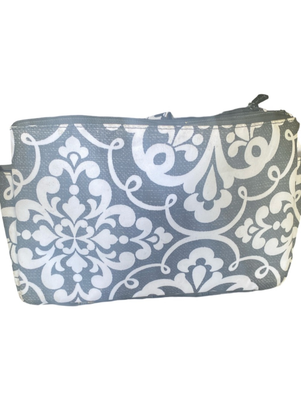 thirty-one Black and White Damask Cosmetic Pouch with Top Zipper
